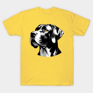 Stunning and Cool Bracco Italiano Monochrome and Gold Portrait for Father's Day T-Shirt